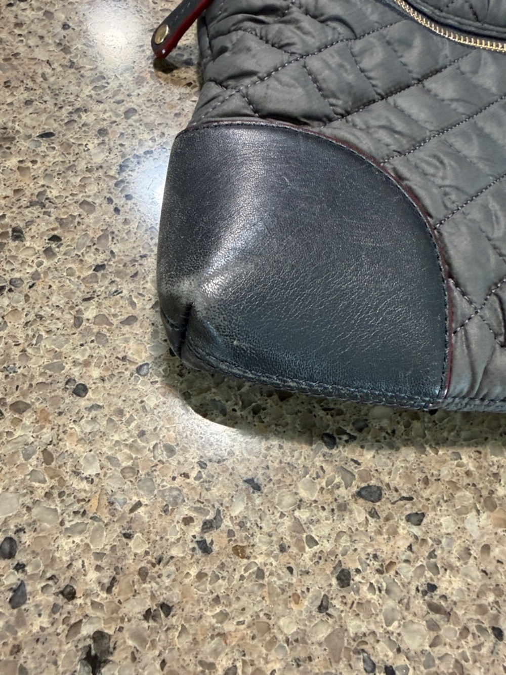 MZ Wallace Quilted Crossbody in Charcoal with Black Trim - Picture 8 of 13